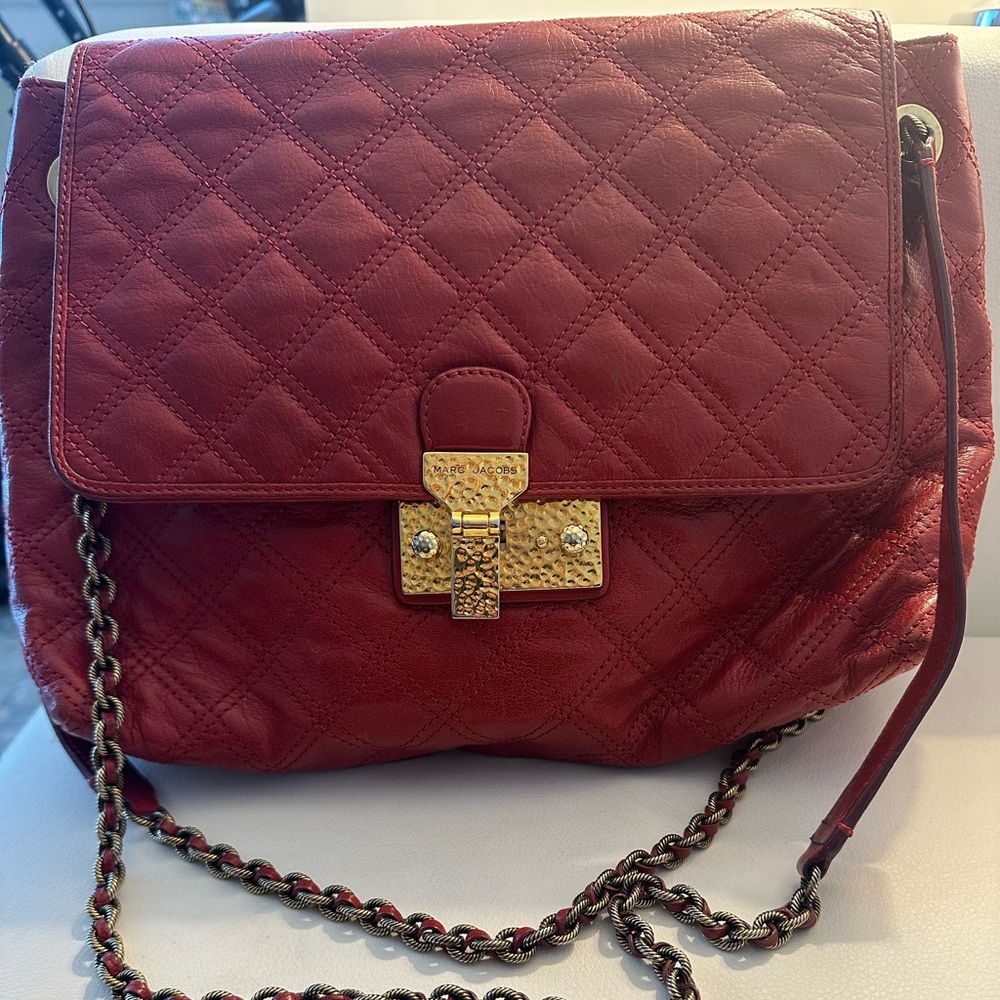 Red leather Marc Jacobs shoulder bag